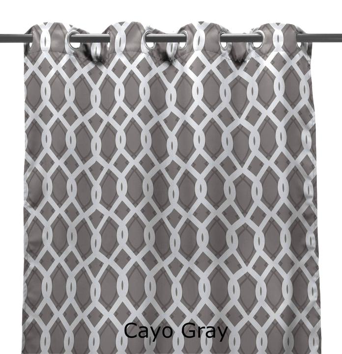 3voc5484pk2-4716q 54 X 84 In. Outdoor Curtain Panels, Cayo Gray - Set Of 2