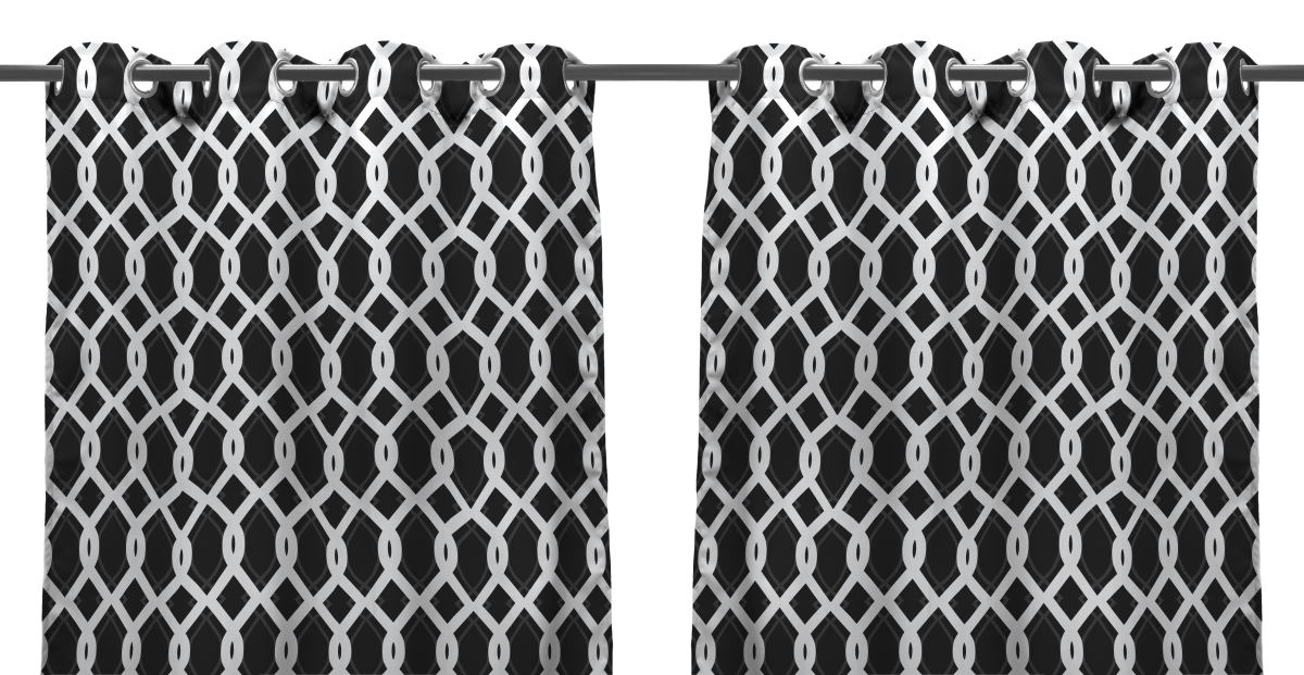 3voc5484pk2-4717q 54 X 84 In. Outdoor Curtain Panels, Cayo Black - Set Of 2
