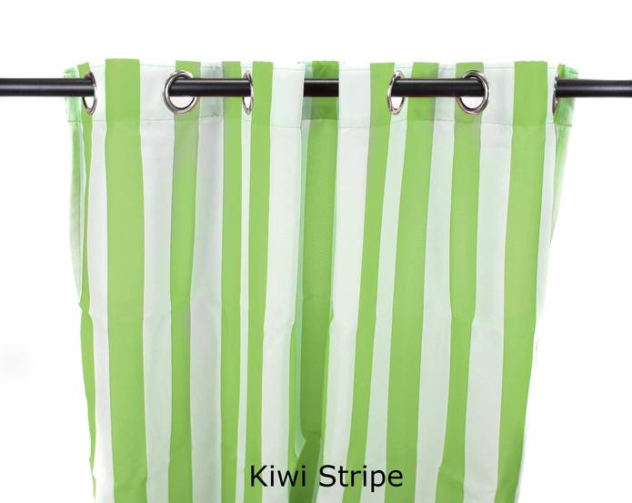 3voc5496pk2-1332q 54 X 96 In. Outdoor Curtain Panels, Kiwi Stripe - Set Of 2