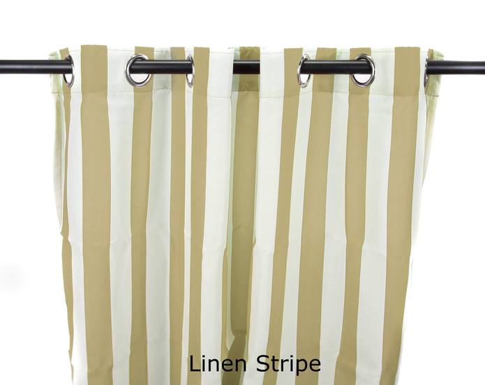 3voc5496pk2-1333q 54 X 96 In. Outdoor Curtain Panels, Linen Stripe - Set Of 2