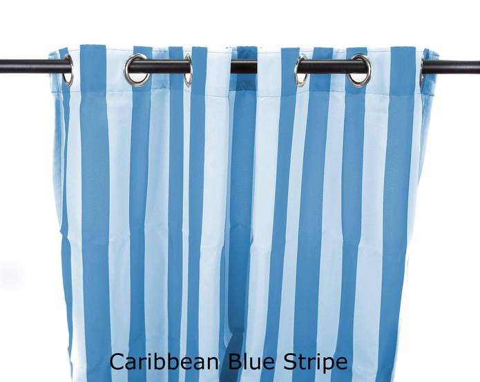 3voc5496pk2-1851q 54 X 96 In. Outdoor Curtain Panels, Caribbean Stripe - Set Of 2