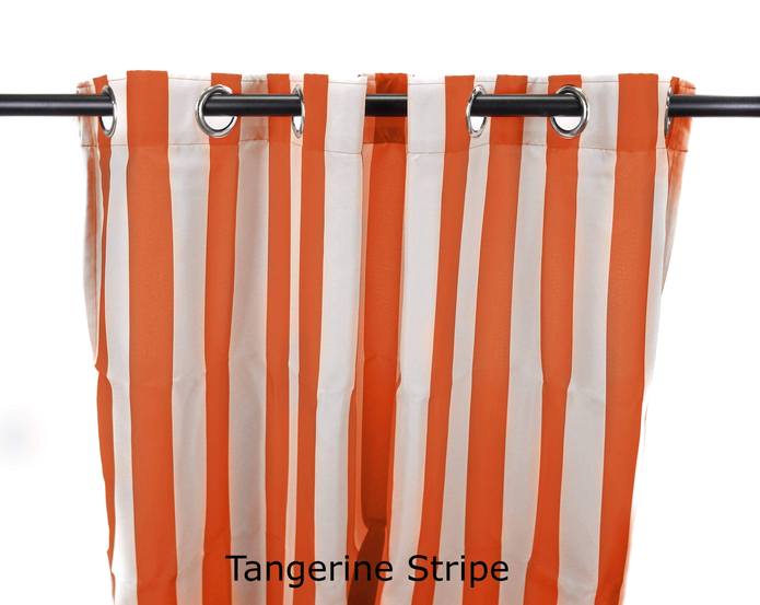 3voc5496pk2-1853q 54 X 96 In. Outdoor Curtain Panels, Tangerine Stripe - Set Of 2