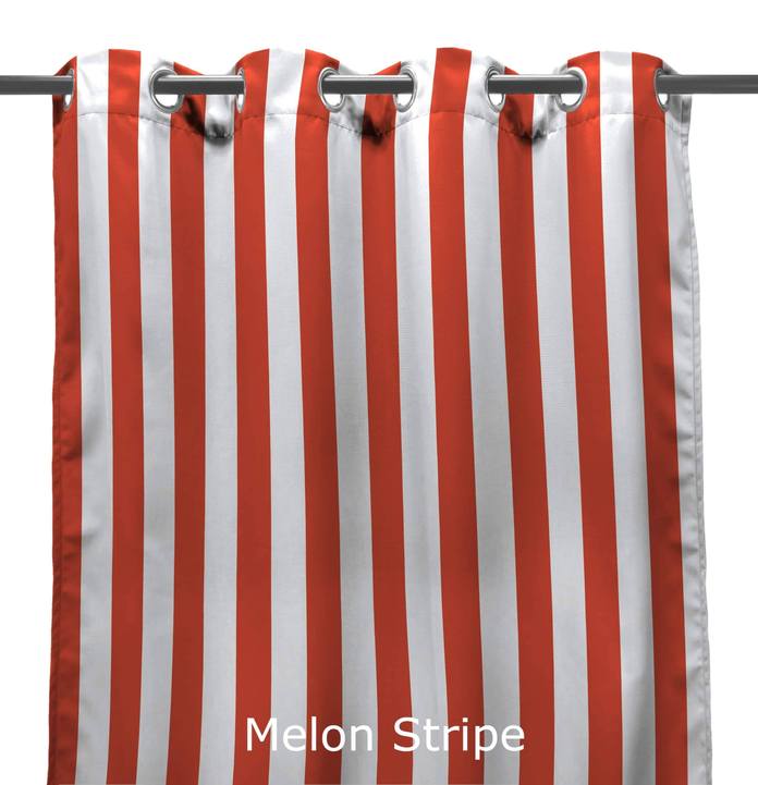 3voc5496pk2-4334q 54 X 96 In. Outdoor Curtain Panels, Melon Stripe - Set Of 2