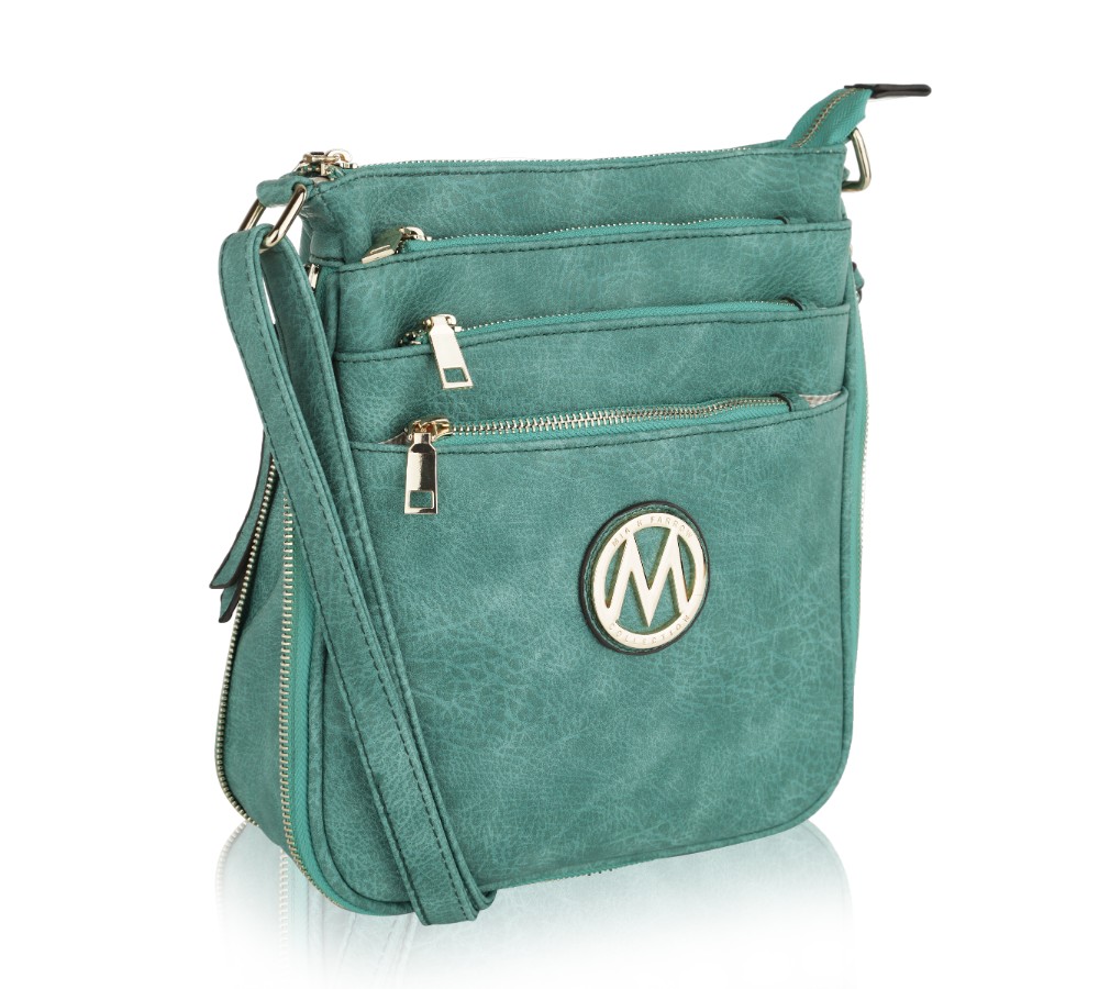 Mkf Collection By Mia K. Mkf-17176tl Salome Expandable Multi-compartment Crossbody Bag - Teal