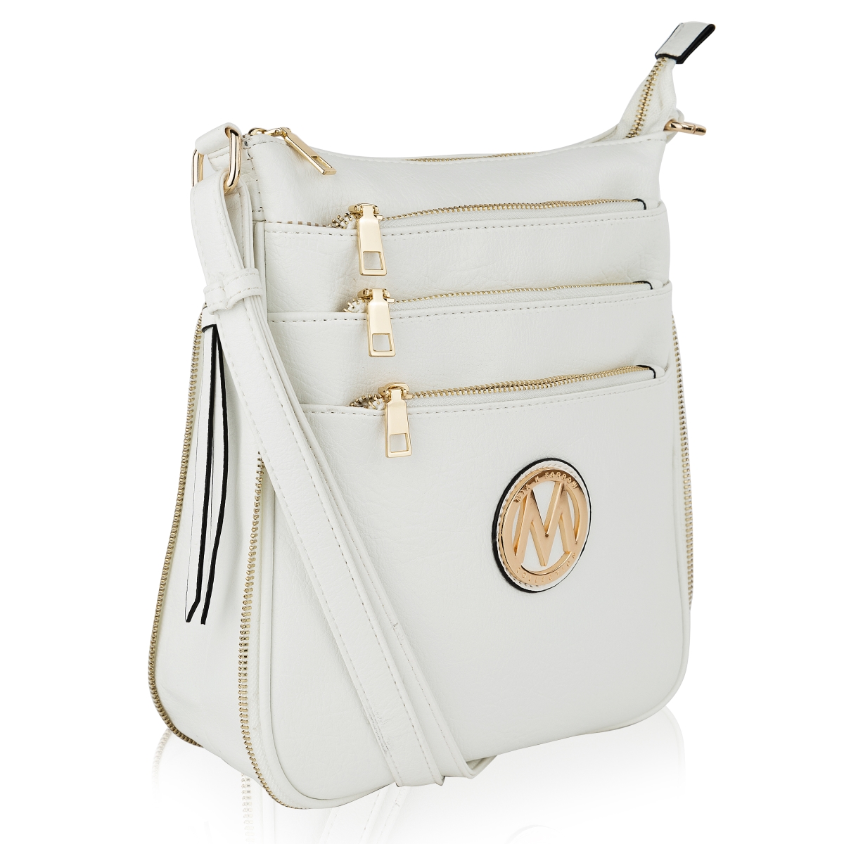Mkf Collection By Mia K. Mkf-17176wh Salome Expandable Multi-compartment Crossbody Bag - White