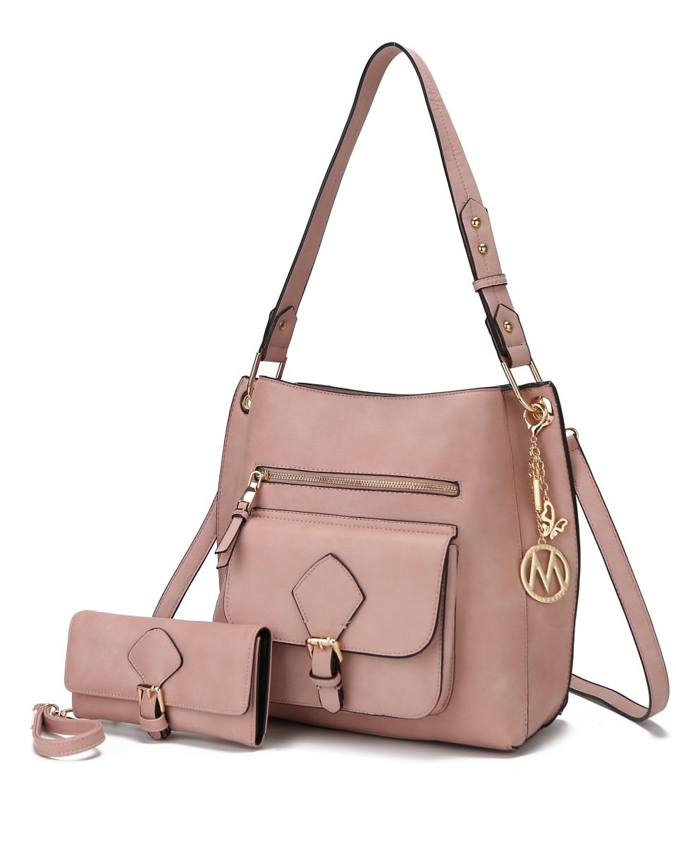 Mkf Collection Mkf-tlkc-x407pk Yves Hobo Bag With Wallet, Pink