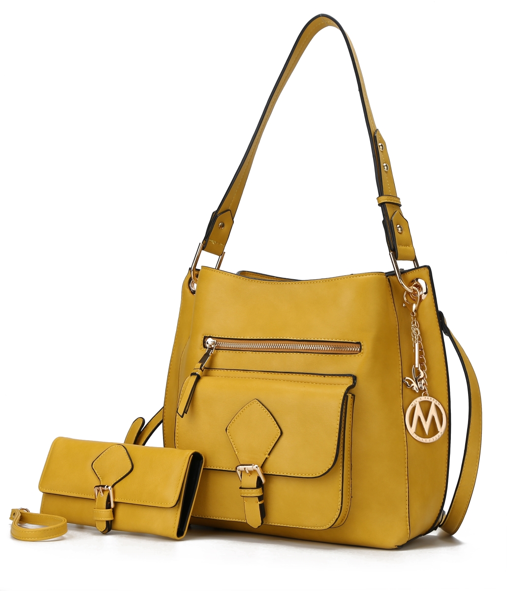Mkf Collection Mkf-tlkc-x407yl Yves Hobo Bag With Wallet, Yellow
