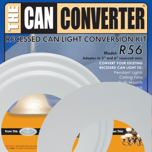 The Can Converter-recessed Can Light Converter Kit For R56 Model, White & Flat Medallion