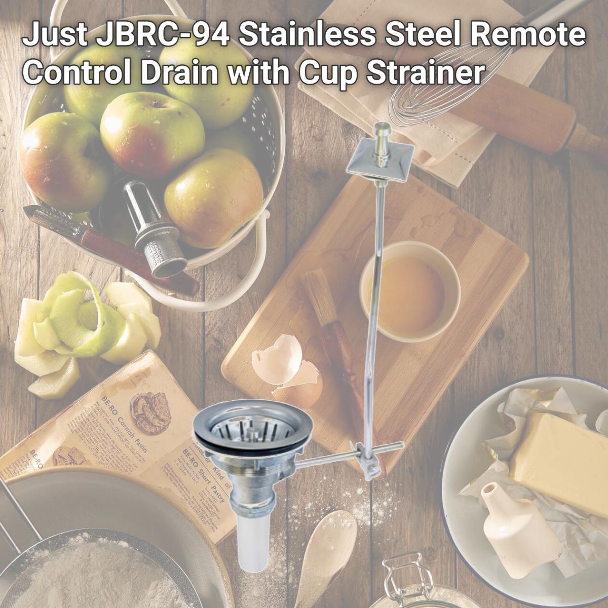 Picture of Just JBRC-94 Stainless Steel Remote Control Drain with Cup Strainer