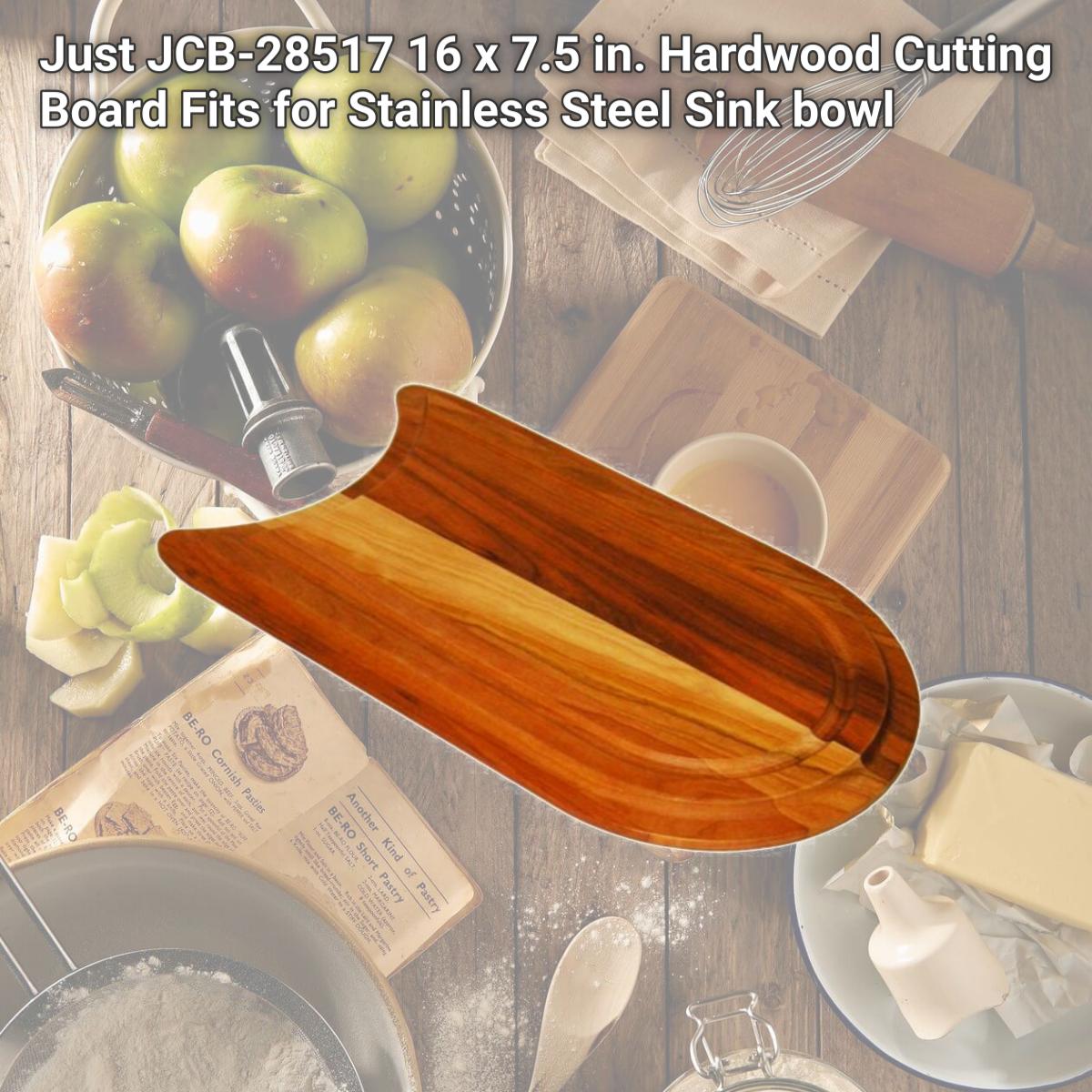 Picture of Just JCB-28517 16 x 7.5 in. Hardwood Cutting Board Fits for Stainless Steel Sink bowl