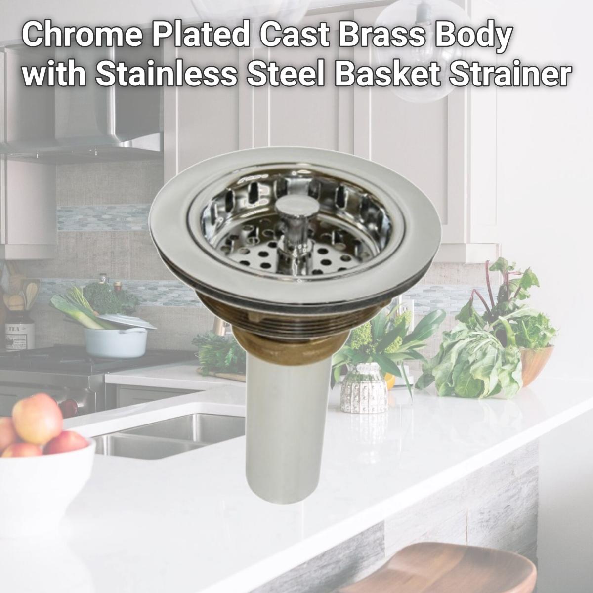 Picture of Just JDP-35 Chrome Plated Cast Brass Body with Stainless Steel Basket Strainer