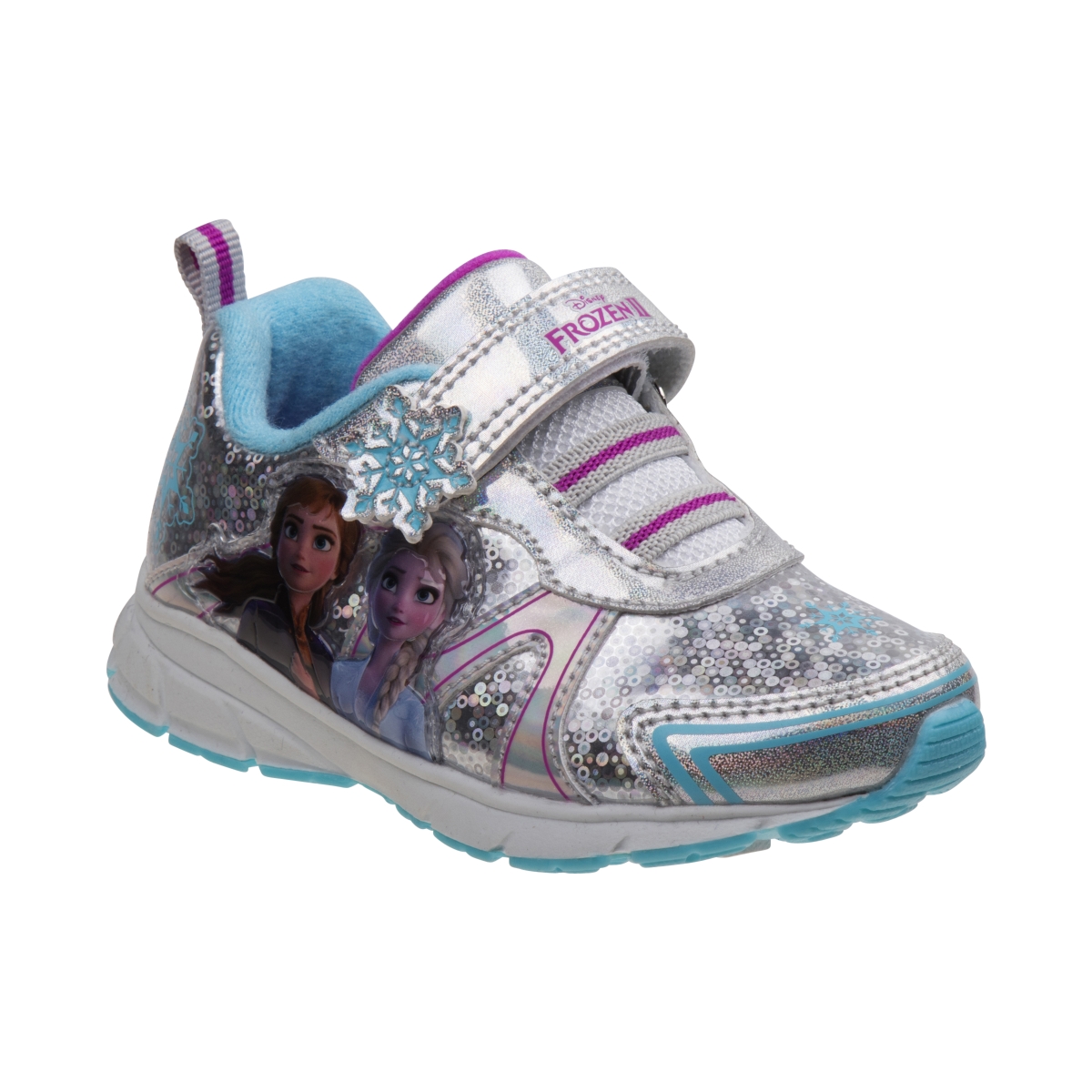 O-ch18660 Disney Girl Frozen Sneakers For Toddlers Girls, Silver & Blue - Size 7 To 10