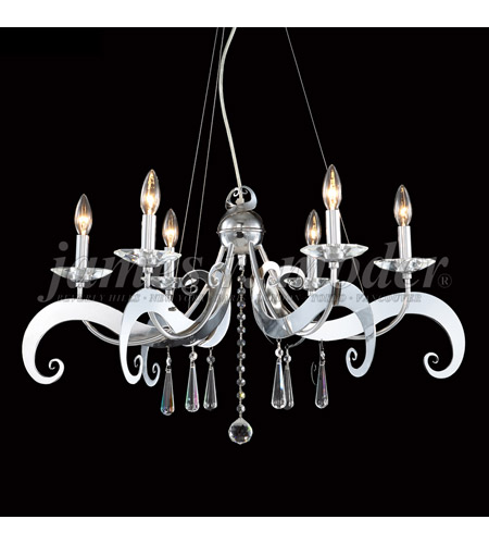 96346s22 Europa Collection 6 Arm Chandelier, Silver & Imperial Clear Crystal