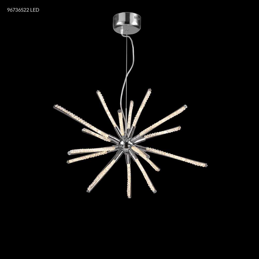 96736s22led 28 In. Sputnik Chandelier Silver Ceiling Light