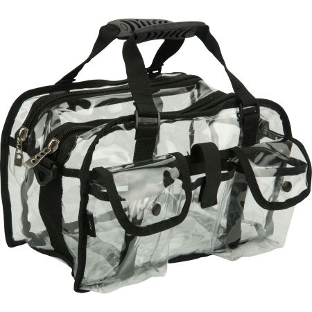 Pc04bk Clear Set Bag Double Storage Compartment 3 External Pockets & Shoulder Strap