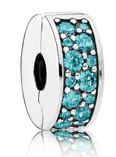 Teal Shining Elegance Spacer Clip Charm - 791817MCZ