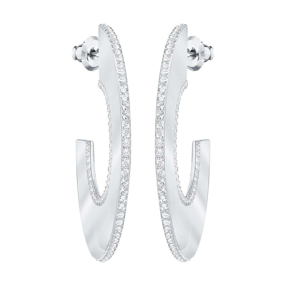 Gelane Hoop Pierced Earrings - White - 5279779