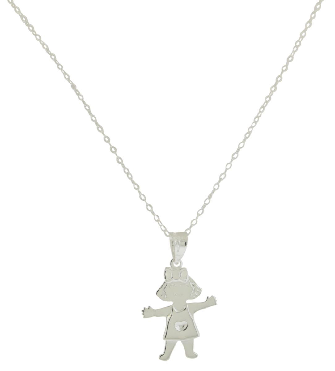 Jewels By Jacob Jp1802 Sterling Silver Girl Pendant With Chain