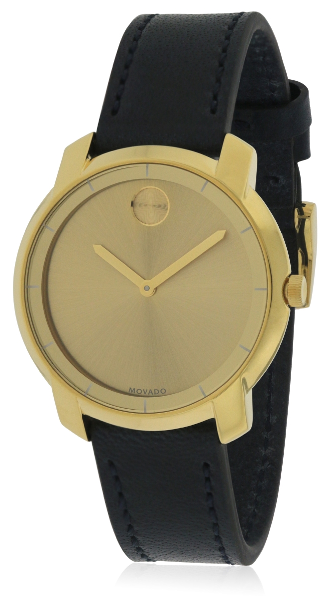 3600474 Bold Leather Ladies Watch, Gold