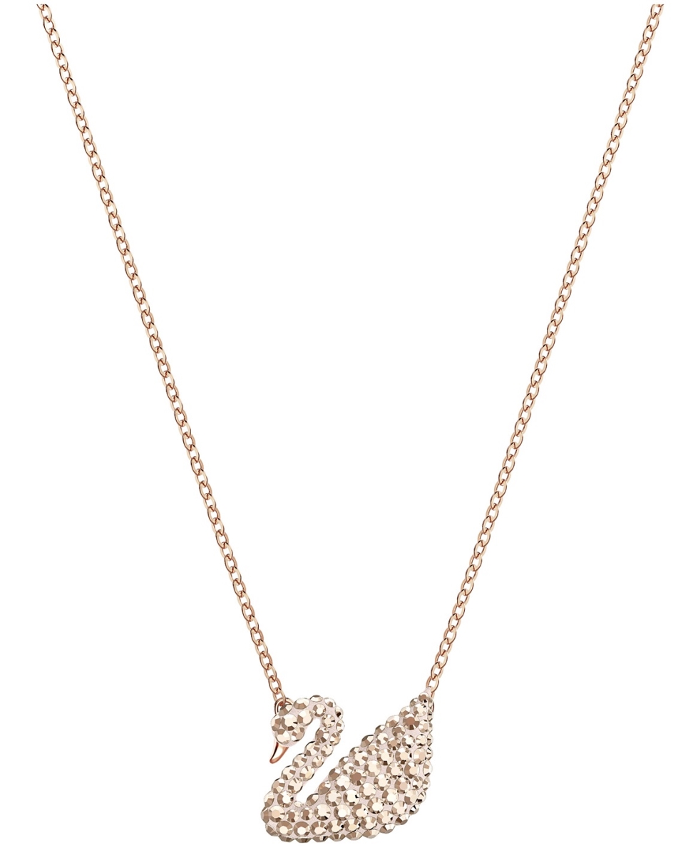 5368988 Iconic Swan Necklace With Rose Gold Finish & Crystal