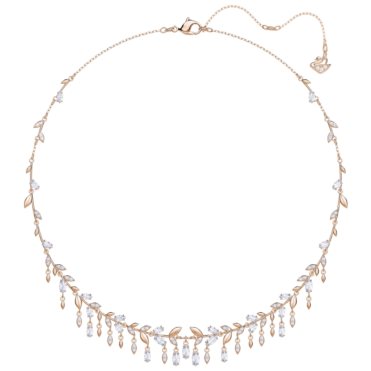 5409354 Mayfly Necklace, Large - White - Rose Gold Plating