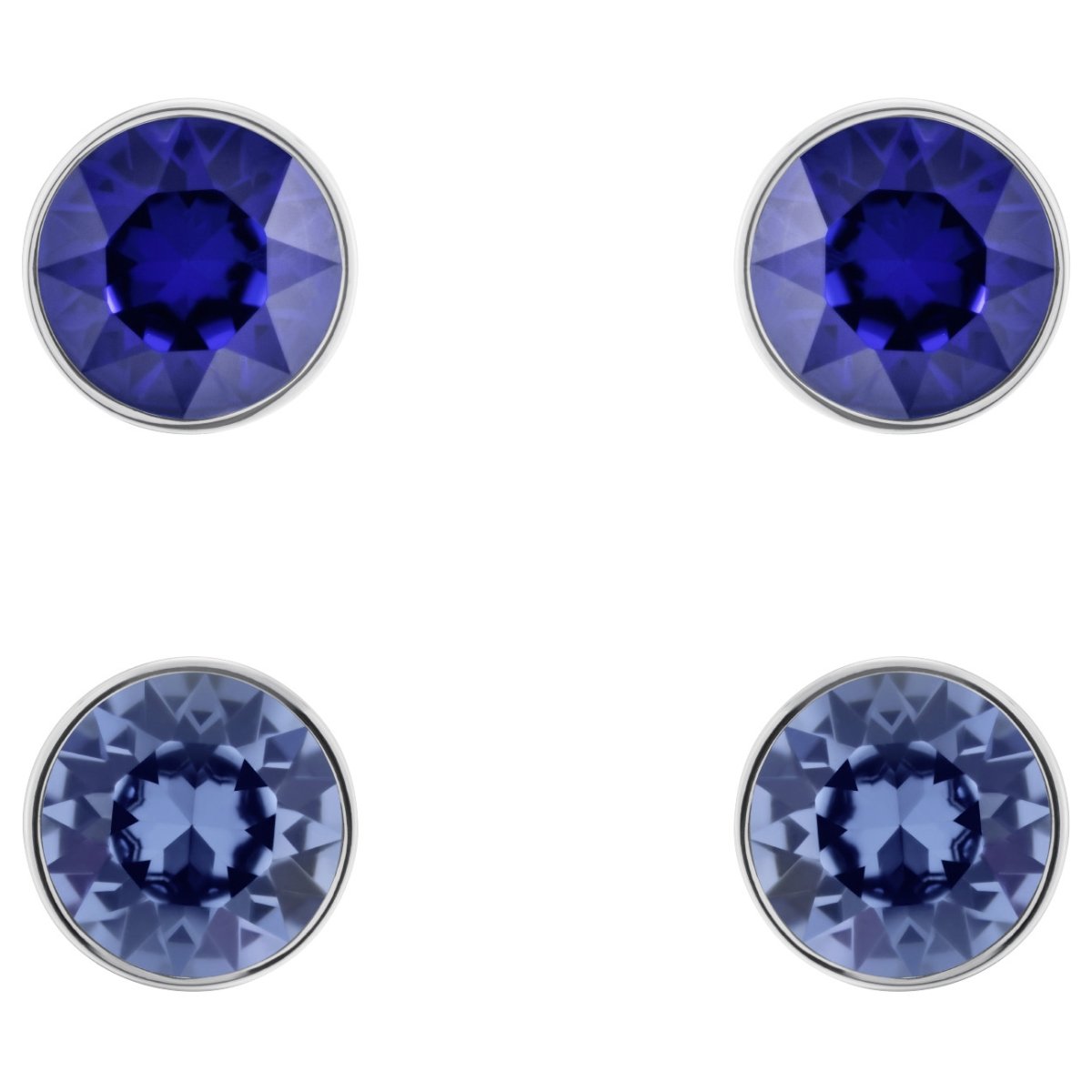 5414600 Madyson Rhodium-plated Stud Earrings, Blue & Rhodium-plated Metal
