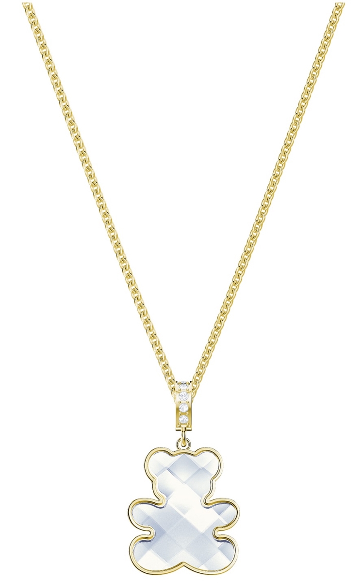 5418715 Teddy Pendant - White - Gold Plating