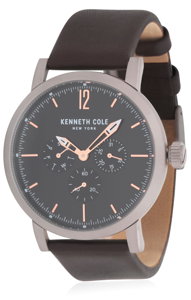 Kc50395002 Leather Mens Watch With Brown Strap