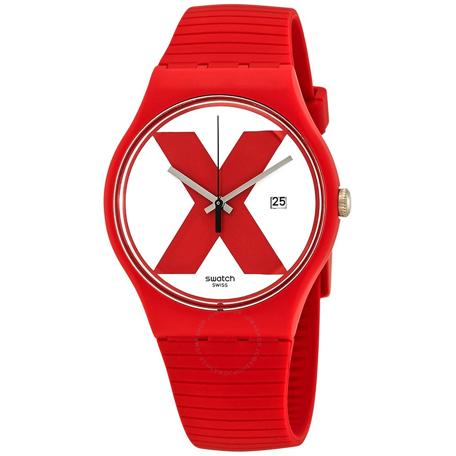 Suor400 Xx-rated Red Silicone Unisex Watch, White