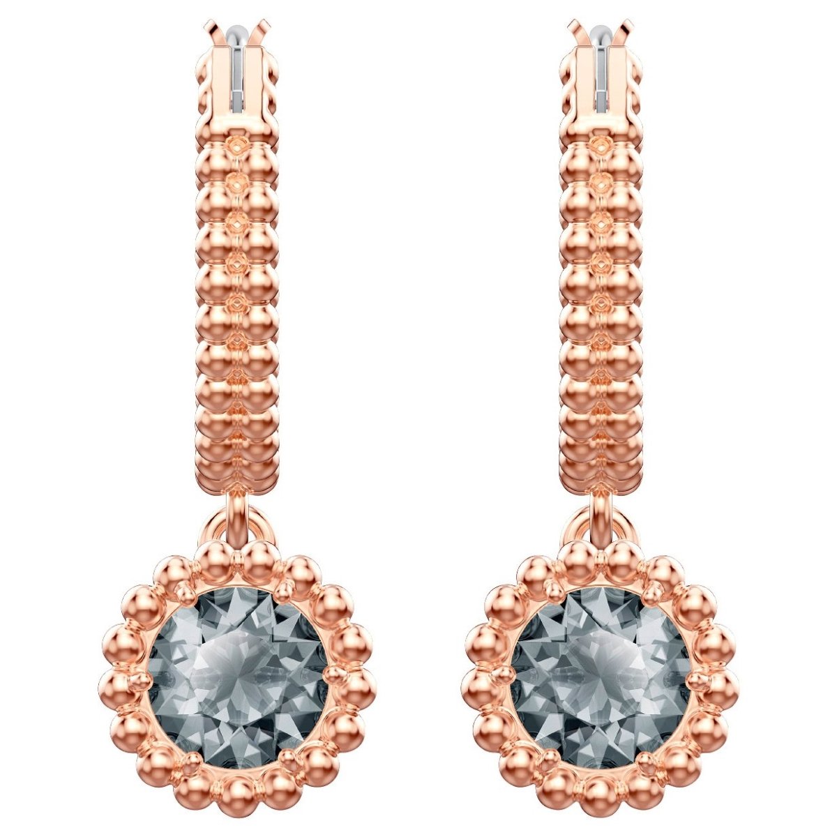 5468739 Oxygen Pierced Earrings - Grey - Rose Gold Plated