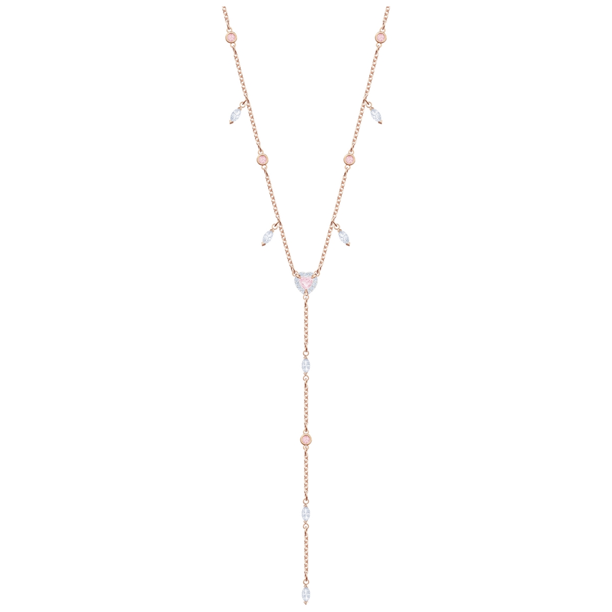 5439313 One Y Necklace, Multi Color - Rose Gold Plated