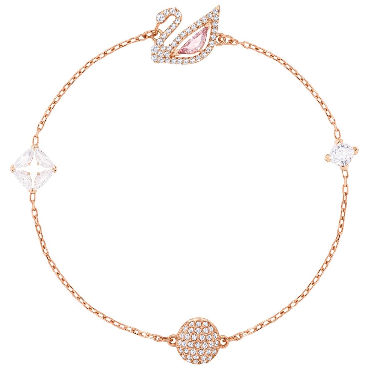 5472271 Dazzling Swan Rose Gold Plating Bracelet - Multi Color