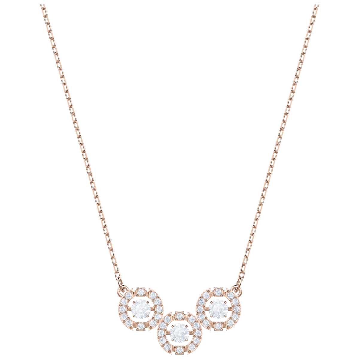 5480482 Sparkling Dance Trilogy Rose Gold Plating Necklace - White