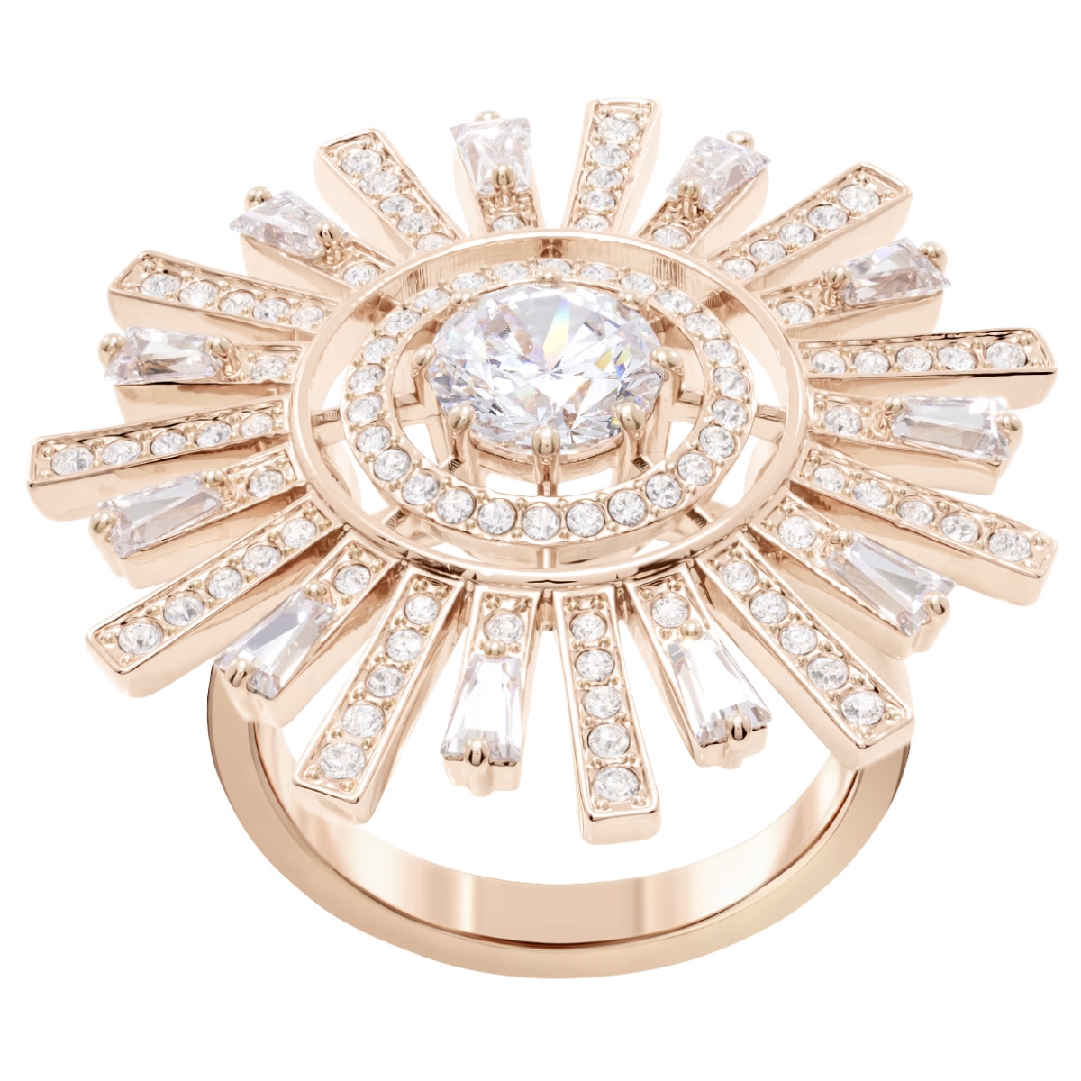 5482499 Sunshine Cocktail Rose Gold Plating Ring - White - Size 52