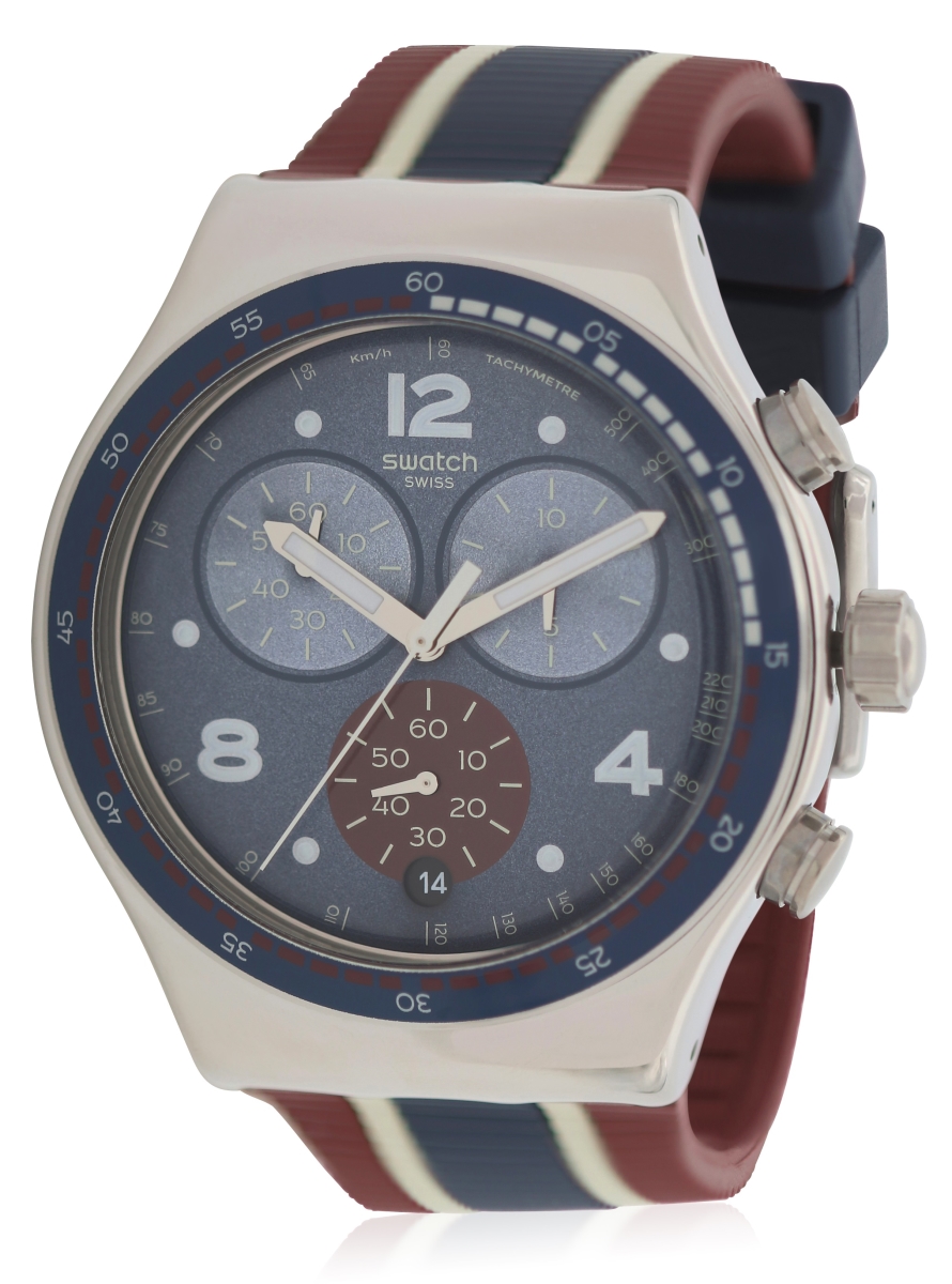 Yvs449 College Time Rubber Chonograph Watch For Mens - Blue