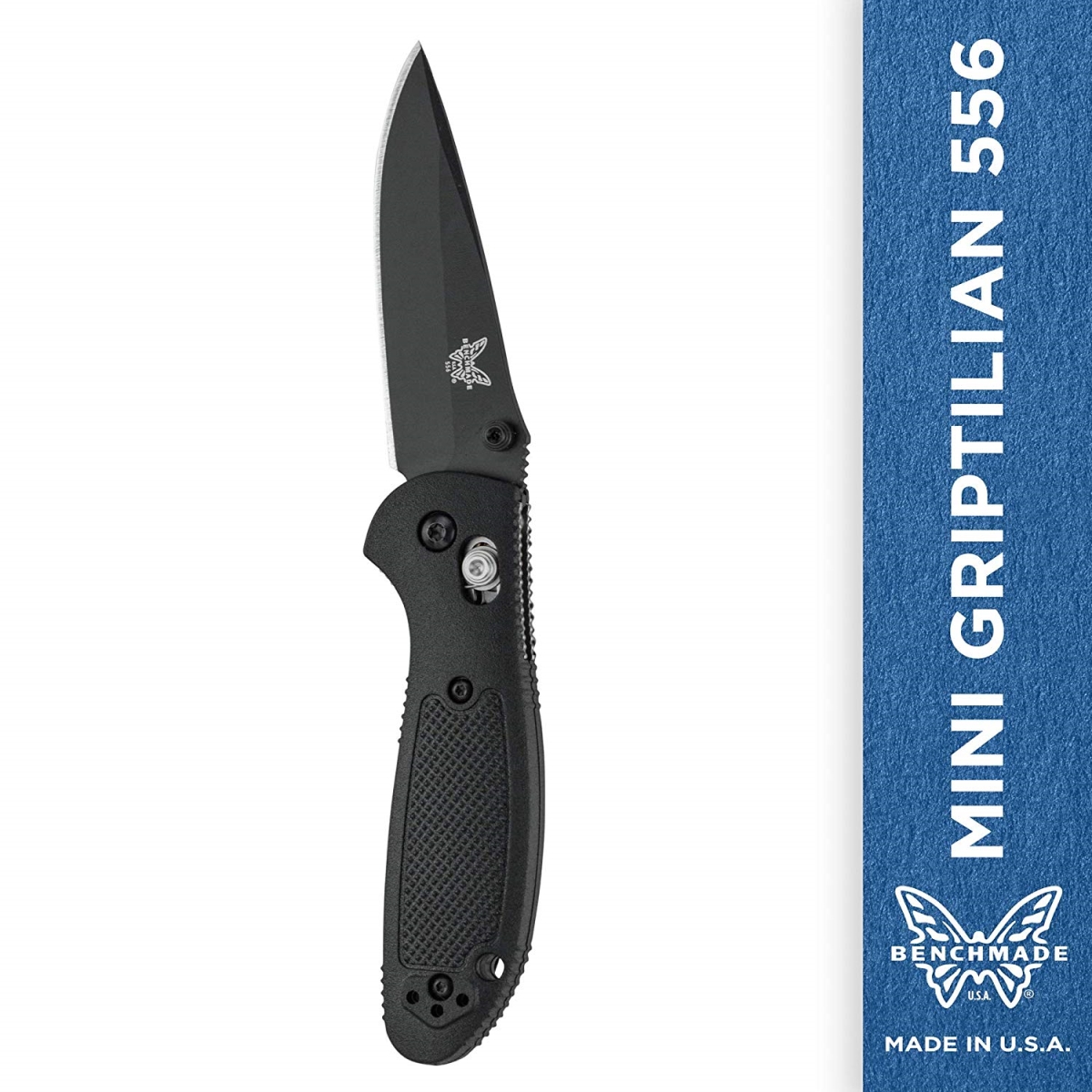 556bk-s30v Mini Griptilian Manual Open Folding Knife With Black Handle