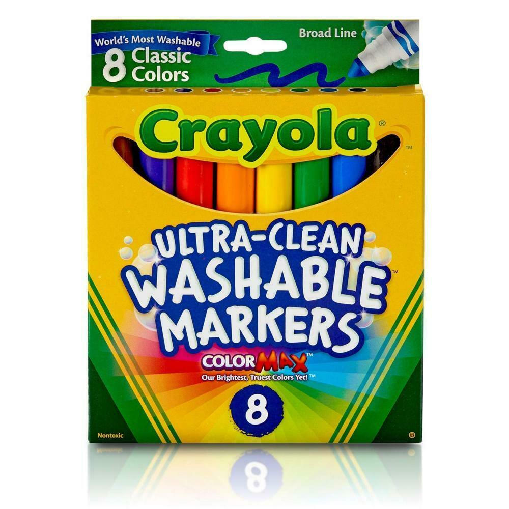 Crayola C07808 8 Count Ultra-clean Washable Markers With Broad Line