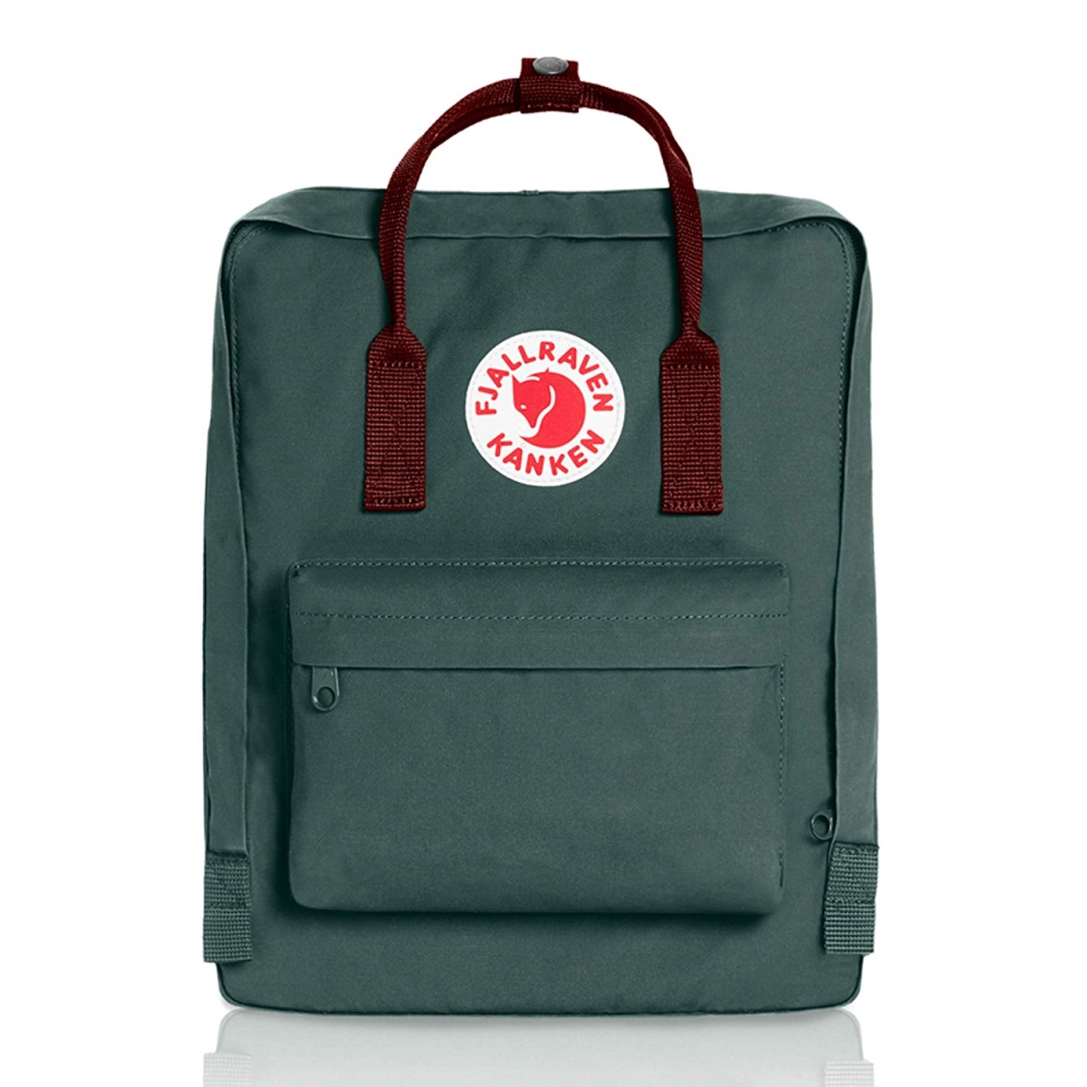 23510-660-326 38 Cm Kanken Classic Backpack For Everyday - Forest Green & Ox Red