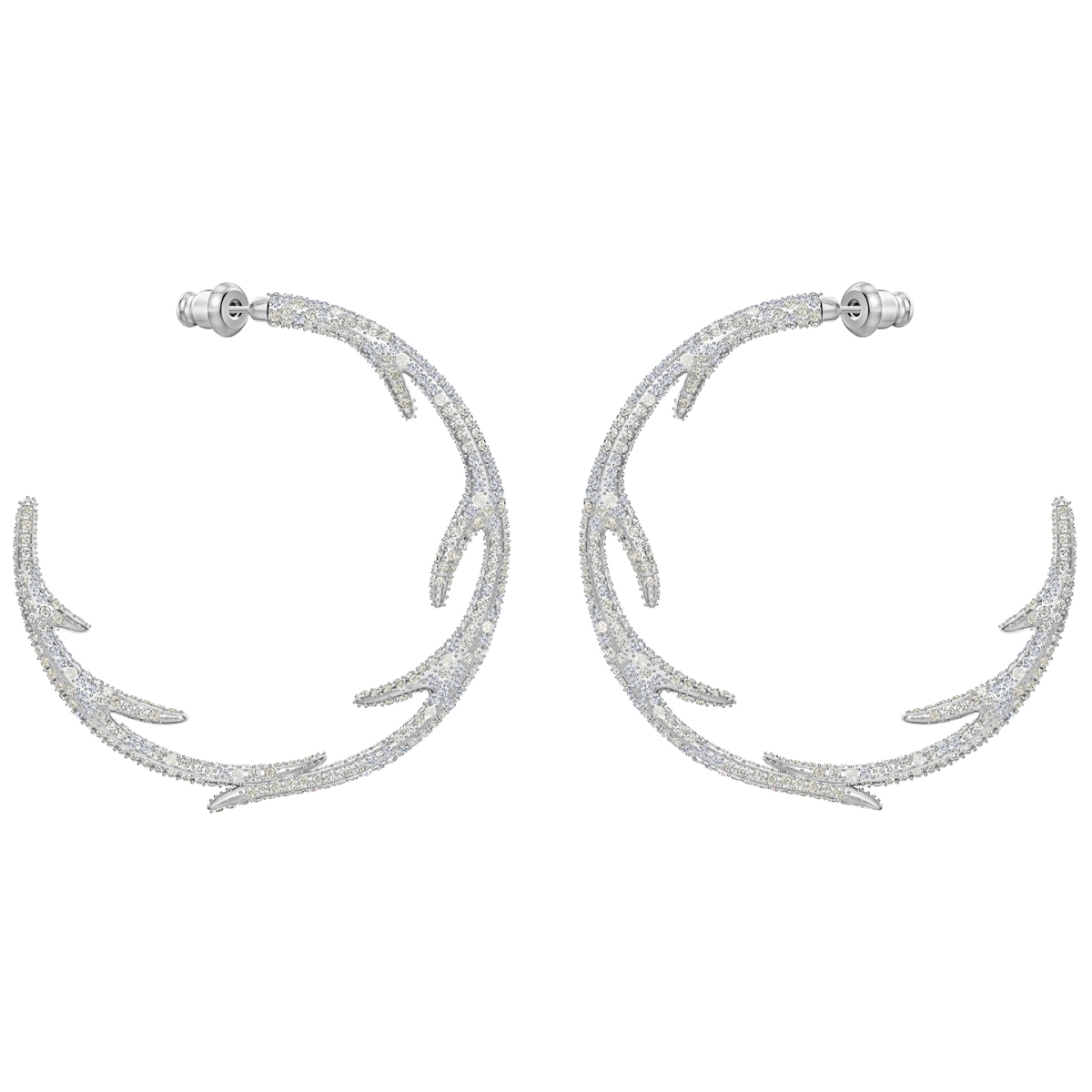 5499626 Polar Bestiary Hoop Pierced Earrings, Rhodium Plated, Multi Color
