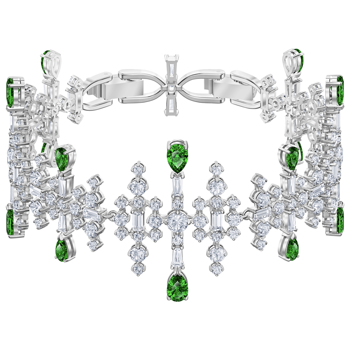 5507695 Perfection Bracelet Rhodium Plated, Green