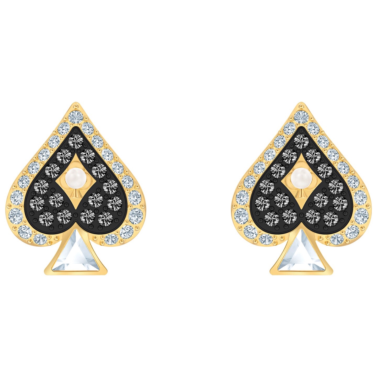 5510528 Tarot Magic Stud Pierced Earrings, Gold-tone Plated - Multi Color