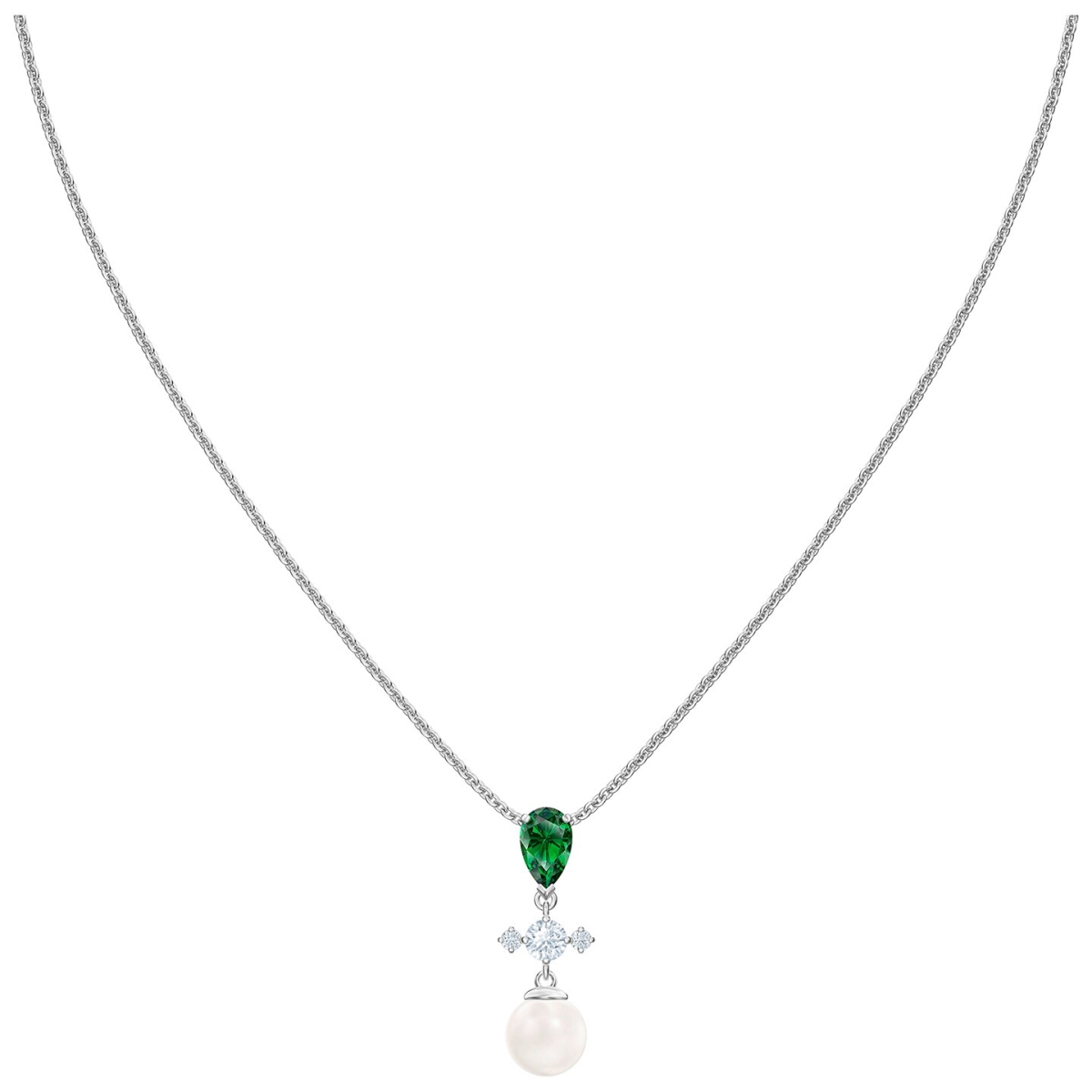 5493103 Perfection Necklace With Rhodium Plated, Green