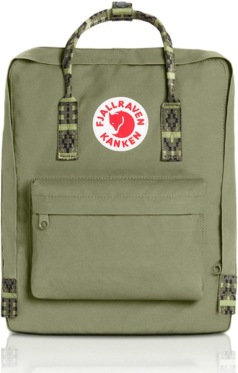 23510-620-913 Kanken Classic Backpack For Everyday, Green & Folk Pattern