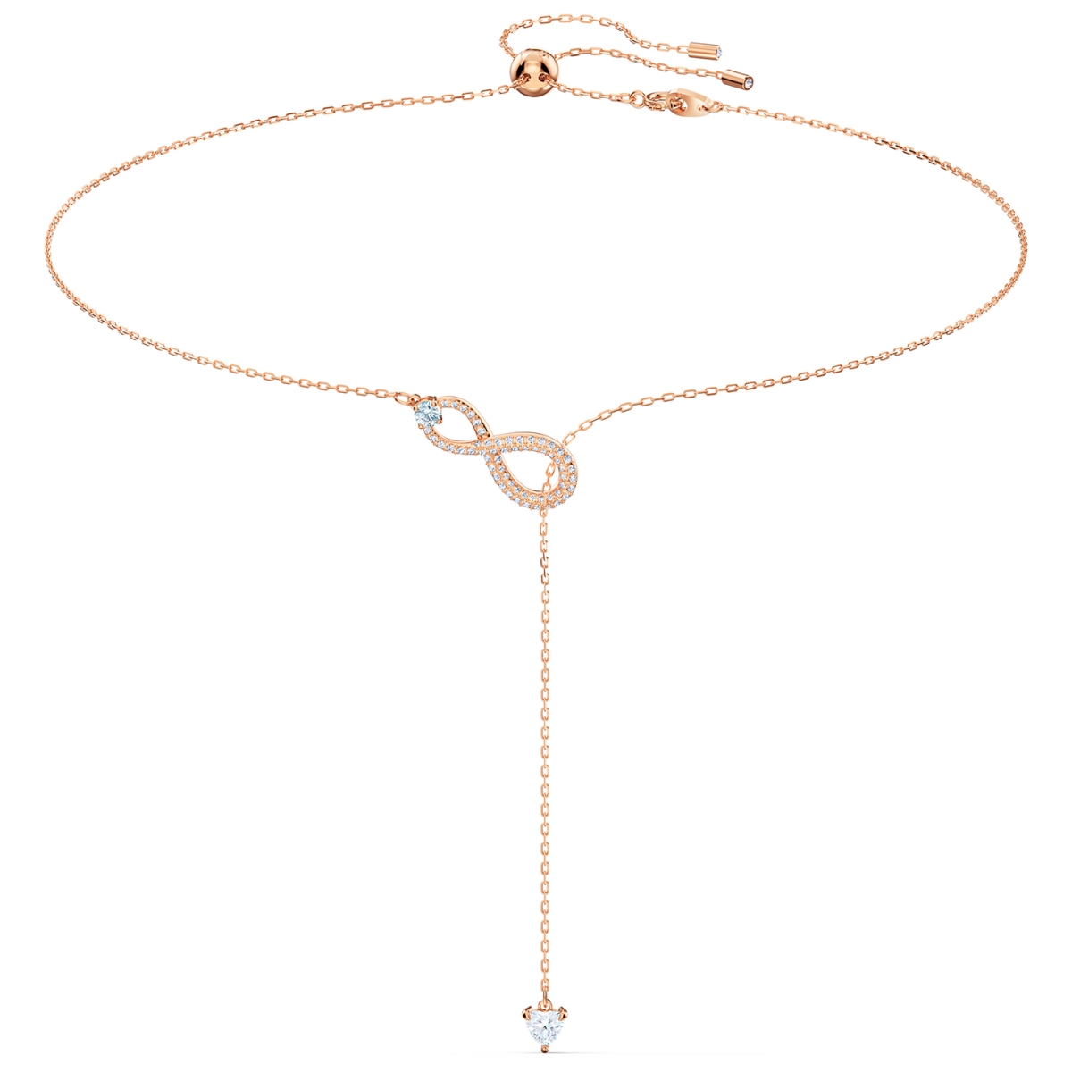 Infinity Y Necklace for Womens, White