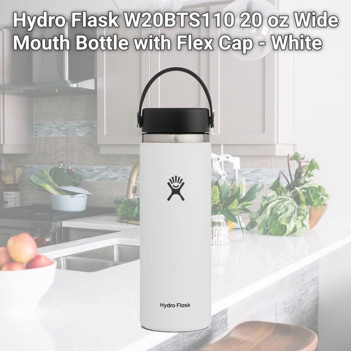 Picture of Hydro Flask W20BTS110 20 oz Wide Mouth Bottle with Flex Cap - White