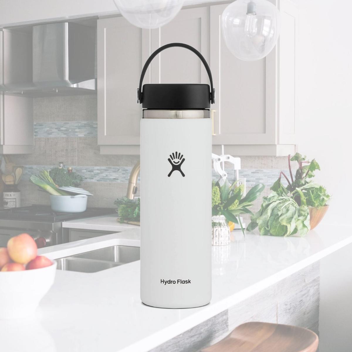 Picture of Hydro Flask W20BTS110 20 oz Wide Mouth Bottle with Flex Cap - White