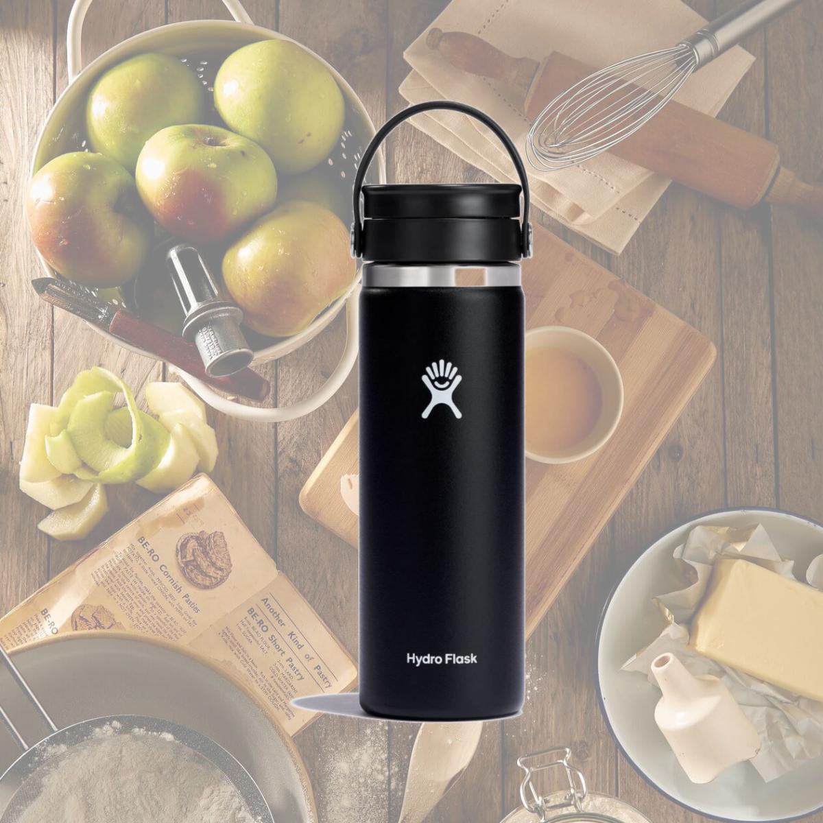 Picture of Hydro Flask W20BCX001 20 oz Wide Mouth Insulated Travel Coffee Mug & Water Bottle with Flex Sip Lid, Black