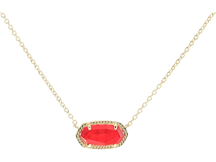 9608800209 1.14 x 0.43 in. Elisa Gold Pendant Necklace, Red Illusion