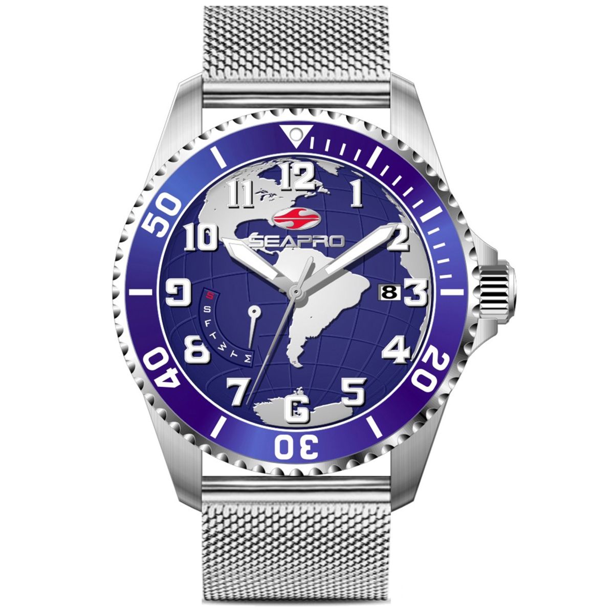 SP4760 Voyager Quartz Blue Dial Round Mens Watch - Silver Tone