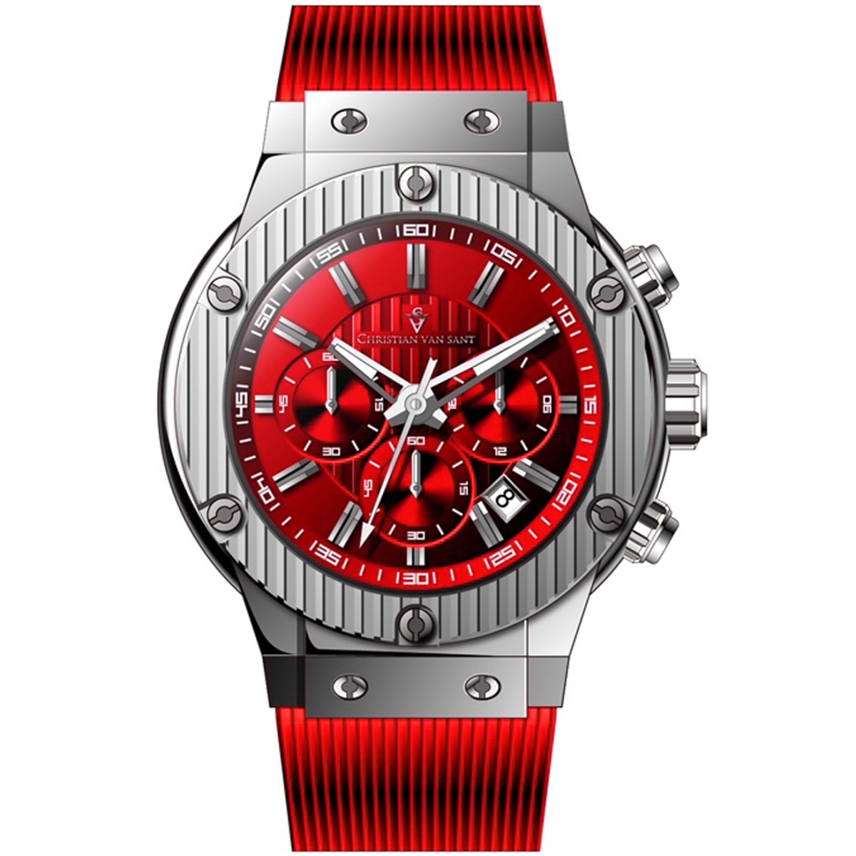 CV8144 Monarchy Quartz Red Dial Round Mens Watch